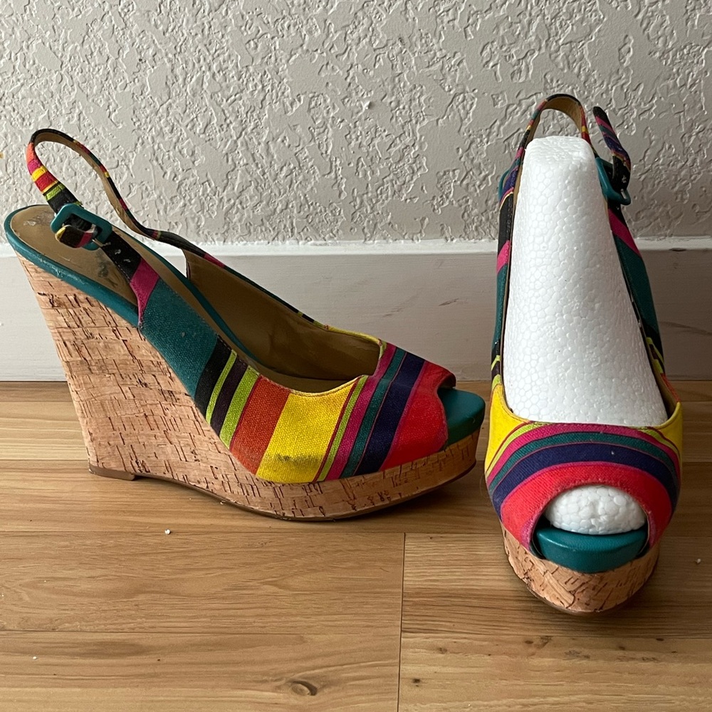 8.5 Nine West cork heels